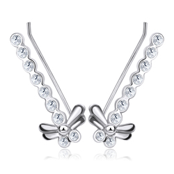 Silver Dragonfly Shaped Earrings EL-130